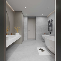 Carrelage mural en porcelaine aspect marbre gris 400x800mm, facile à nettoyer, imperméable, pour salle de bain, cuisine, design moderne