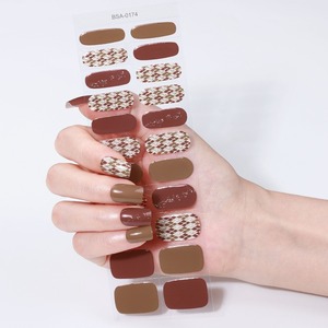 Autocollants pour ongles <span class=keywords><strong>français</strong></span>, motif diamant estampé or, <span class=keywords><strong>film</strong></span> gel entièrement durci, sans cuisson, pour manucure - Product Image 5