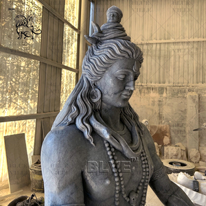Statue de Dieu hindou en <span class=keywords><strong>pierre</strong></span> naturelle sculptée à la main, nouvelle conception BLVE, grande <span class=keywords><strong>sculpture</strong></span> de Shiva en marbre bleu avec socle - Product Image 4