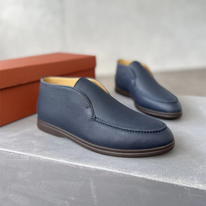 Mocassini da Uomo in Vera Pelle con Suola Morbida in Gomma, Stile <span class=keywords><strong>Old</strong></span> Money, Scarpe Casual alla Caviglia, Lusso Stile Italiano Originale - Product Image 2