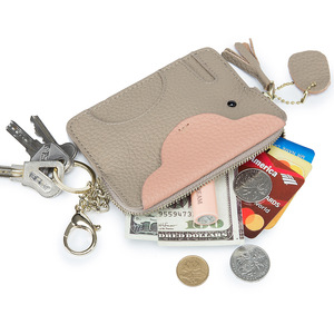 Monedero para niñas de fábrica <span class=keywords><strong>directa</strong></span>, diseño de elefante lindo, mini cartera de cuero genuino con cremallera, portátil, suave, de dibujos animados, al por mayor - Product Image 3