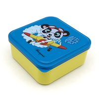 Boîte à bento carrée de style japonais en plastique PP réutilisable en 3 pièces avec compartiments micro-ondables pour les déjeuners des enfants
