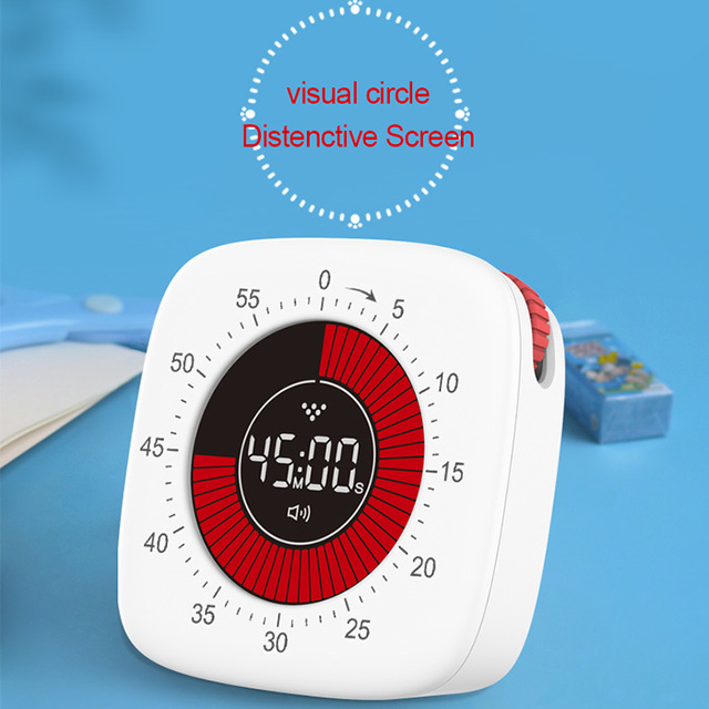 T26C Kitchen Timer 60-Minute Counting Digital Visual Plastic Timer for Kitchen Use