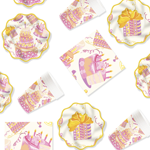 DAMAI - Juego de Platos, Vasos y Servilletas Desechables de Papel con Diseño de Feliz Cumpleaños, Personalizables, con Juego de Vajilla para Pastel, para Fiestas Infantiles - Product Image 4