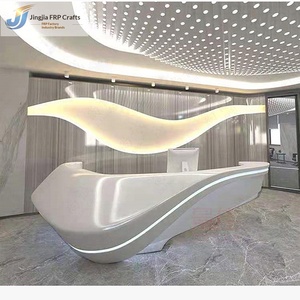 Mostrador de Recepción de Oficina de Fibra de Vidrio, Diseño Moderno y Simple, Forma Alienígena, Resistente al Fuego, Uso Comercial, Personalizable - Product Image 1