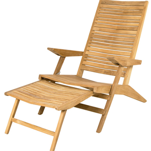 Tumbona de Exterior para Playa, de Madera de Teca Sólida <span class=keywords><strong>Natural</strong></span> con Cojín, para Patio, Piscina, Villa, Casa de Huéspedes, Terraza - <span class=keywords><strong>Seno</strong></span> - Product Image 3