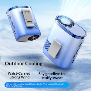 Ventilateur portable rechargeable 3000 mAh à clipser à la ceinture, idéal pour l'escalade en extérieur, mini-ventilateur sans fil à suspendre au cou, <span class=keywords><strong>prix</strong></span> de gros abordable - Product Image 2