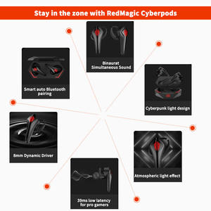 Audífonos Intrauditivos para Juegos Global for ZTE para Nubia Red Magic 5.0 TWS con Indicador LED, Batería de 4-16 Horas, Sin Cancelación de Ruido - Product Image 5