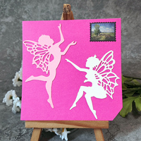 AAGU nuovo taglio metallo muore stampo Scrapbooking taglio Die carta invito danzante ragazza angolo carta di piume Craft taglio Die