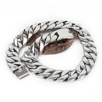 Collier chaîne cubaine épaisse en acier inoxydable de qualité supérieure pour hommes, 24 mm et 32 mm, vente en gros