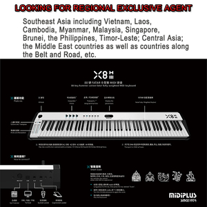 Clavier MIDI Midiplus X8H III 88 touches avec mécanisme de clavier à marteaux FATAR entièrement lesté et Smart Scales pour studio professionnel - Product Image 5