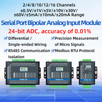 Módulo de Adquisición Analógico a RS485 de Alta Precisión 0.01% FS, Entrada de ±60V/±20mA, ADC de 24 bits, Aislado