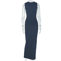 Nouvelle Robe Longue Plissée Asymétrique Élégante pour Femme, Couleur Unie, Coupe Ajustée, Tendance Estivale