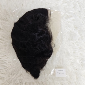 Letsfly Promotion 15$ <b>Short</b> Cut Finger Wave 13x4 Lace Frontal <b>Wigs</b> Wholesale Black Brazilian <b>Wigs</b> 100% Human Hair <b>Wigs</b> 100gram - Product Image 6