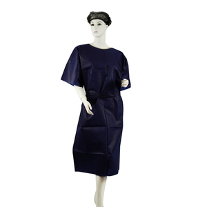 Pp SMS màu xanh đậm Ngắn Tay Áo choàng tắm quần áo dùng một lần bệnh nhân <span class=keywords><strong>Gown</strong></span> với chất lượng cao - Product Image 1