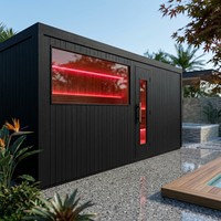 Ruang Sauna Kustom Cedar Merah Grosir untuk 4-8 Orang, Desain Berbasis Gambar OEM ODM untuk Proyek Villa, Bersertifikasi CE