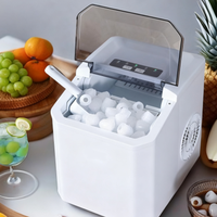 Coque en plastique blanc Portable automatique électrique économie d'énergie maison Mini machine à glaçons avec réservoir d'eau et pour machine à glaçons Bullet