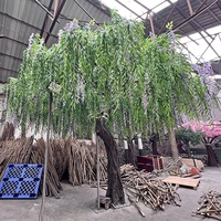 Pohon Willow Buatan Tahan UV, Pohon Hijau Palsu Besar Kustom untuk Dekorasi Luar Ruangan, Dalam Ruangan, Pernikahan, Pesta, Acara, Hotel