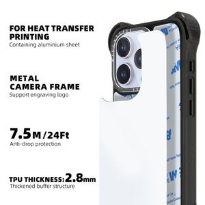 Coques de téléphone 7,5M anti-impact, transfert thermique TPU PC, prise en charge de la charge sans fil, sublimation 2D pour iPhone 16 15 14 13 12 Pro Max - Product Image 5