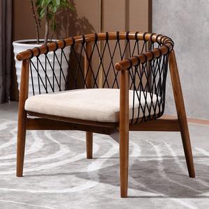 كرسي خشبي منسوج للاستخدام الداخلي بأسلوب نورديك، طقم طاولة وكراسي للفنادق، كرسي طعام للمطاعم - Product Image 2