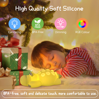 Veilleuse en silicone rechargeable par USB en forme de crocodile pour chambre à coucher, lampe de chevet rechargeable pour enfants