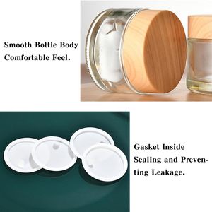 Pot cosmétique vide en verre dépoli avec capuchon en bambou, haute qualité, 5g-50g, pour crème visage, vente en gros 2023 - Product Image 4