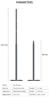 Support de sol universel réglable à bras long flexible |   360 °   Support rotatif pour moniteur et tablette (usage hospitalier/à domicile/en salle de sport)