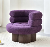 Fauteuil individuel en peluche doux et écologique, design tendance, inspiré de la dopamine, pour salon, balcon et détente des jeunes filles