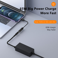 Convertisseur d'alimentation DC pour ordinateur portable vers USB C, PD65W, prend en charge les adaptateurs de câble DC femelle 5V/9V/20V vers Type-C mâle