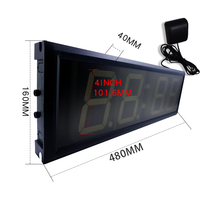 Jam LED Digital dinding Mini kedap air 4 inci dengan GPS terpasang di dinding jam tangan hitung mundur 4 Digit & Stopwatch dengan pengendali jarak jauh Model DAP