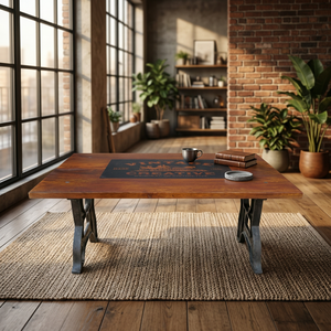 Mesa de Centro Moderna de Estilo Industrial Vintage, de Hierro y Madera de Mango Sólida, Muebles para Sala de Estar, Hogar, Villa, Hotel, Casa de Campo, Estilo Antiguo - Product Image 3