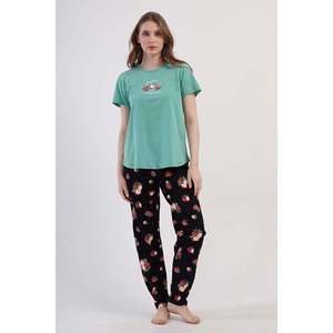 Conjunto de Pijama KADIN P.SUPREM XXL con Cuello Redondo y Manga Corta, Diseño Ovalado - Verde - Verde - Product Image 2
