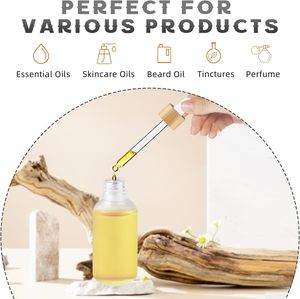 Flacon vide 5ml 10ml 15ml 1oz 50ml 2oz 100ml transparent ou ambré avec compte-gouttes pour huiles essentielles et étiquettes - Product Image 3