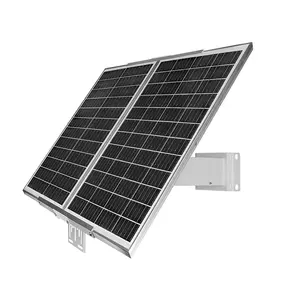 โรงงานขายส่ง80วัตต์ระบบพลังงานแสงอาทิตย์ที่มีชุดแบตเตอรี่ IP66กันน้ำสำหรับกล้องวงจรปิดแผงเซลล์แสงอาทิตย์