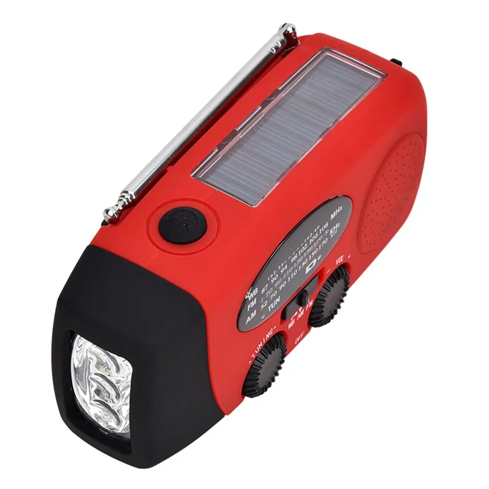 Multifunctional Portable Solar Radio Power Bank With LED Flashlight