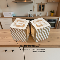Boîte à gâteau transparente, boîte en papier alimentaire personnalisée avec logo en relief, emballage OEM pour pâtisserie, desserts, biscuits et cadeaux