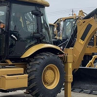 Backhoe Loader Caterpillar 420F Asli USA, Jam Operasi Rendah, 7.37 Ton, 4WD, Bekas CAT420F untuk Konstruksi Jalan