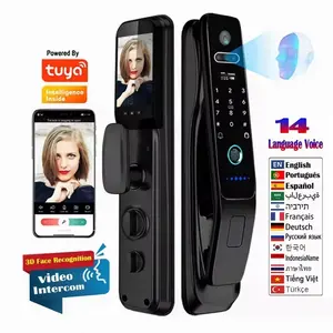 Face Tuya Wifi Camera App Digital Electronic Door Lock Waterproof Fingerprint Video Intercom Code Smart Lock With Nfc Card Key