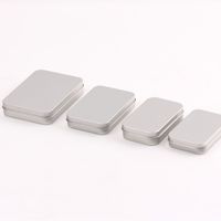 Boîte rectangulaire à couvercle rabattable en fer blanc, étui cadeau tout-en-un pour cartes de poker et boîte à outils de manucure avec autocollants, en matériaux recyclés pour loisirs créatifs