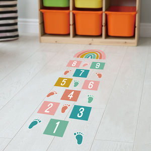 Sticker mural arc-en-ciel à pas de <span class=keywords><strong>marelle</strong></span> créatif sticker de sol autocollants étanches à l'eau pour la décoration de la maison pour le salon chambre d'enfants - Product Image 3