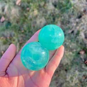 Natural Green <b>Crystal</b> <b>Ball</b> Polished Engraved Feng Shui Sphere Ornament for Home Decor - Product Image 2