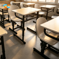 Solution Complète : Ensemble Table d'Étude Moderne et Chaises Scolaires Ajustables en Bois avec Panier en Fil Métallique – Source Usine Certifiée