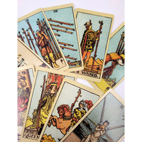 Cartes de tarot en papier noir portables avec impression personnalisée, imperméables, 78 cartes d'oracles exquises, jeu de divination avec boîte de rangement