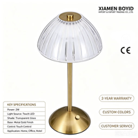 Lampe de table LED tactile Boyid moderne 2W pour restaurant ou hôtel, métal, sans fil, rechargeable, éclairage décoratif, alimentée par batterie