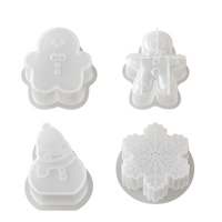 Moule en silicone 3D Père Noël, Bonhomme de neige, Flocon de neige pour bougies d'aromathérapie et créations en plâtre DIY - Collection Early Riser Noël