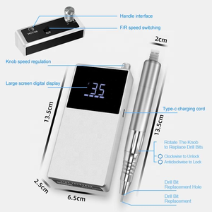 Ensemble de ponceuses à ongles silencieuses et confortables 35000 tr/min pour manucure, outil de salon pour salons de manucure - Product Image 6