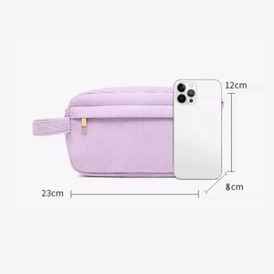 Bolsa <span class=keywords><strong>de</strong></span> <span class=keywords><strong>Maquillaje</strong></span> <span class=keywords><strong>de</strong></span> Pana <span class=keywords><strong>de</strong></span> Gran Capacidad, Estuche Portátil <span class=keywords><strong>de</strong></span> Viaje para Cosméticos, Neceser Sencillo y Moderno con Cremallera para Almacenamiento <span class=keywords><strong>de</strong></span> Lápiz Labial, Venta al por Mayor - Product Image 6