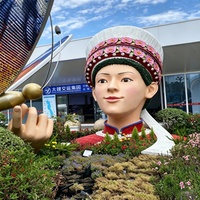 Sculptures de figurines en fibre de verre amovibles sur mesure pour parcs extérieurs et construction urbaine