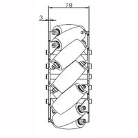 Roue Mecanum industrielle de 8 pouces avec 12 rouleaux en PU avec charge de 150KG et roue Mecanum droite de 14178 203mm