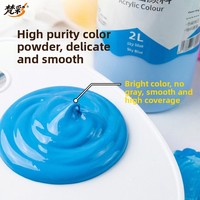 Peinture acrylique 24 couleurs de Chine, conditionnée en seau de 2L et en tube souple ; séchage rapide, imperméable